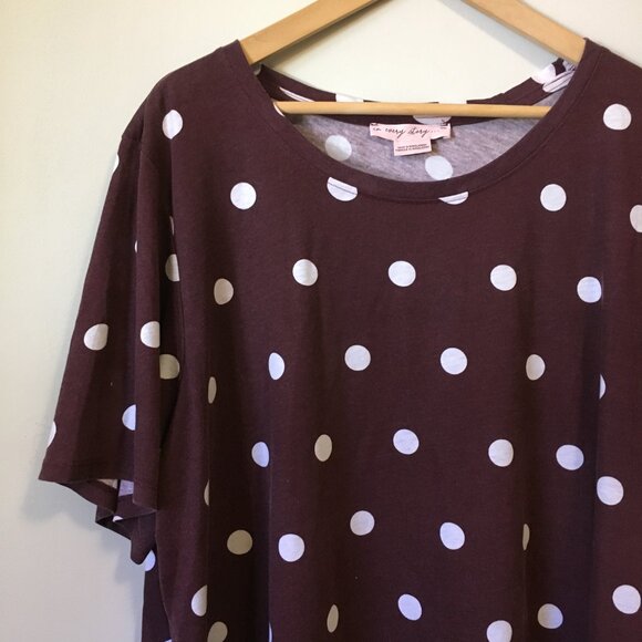 Gothic Minnie Mouse White Polka Dot on Burgundy Long High Low Tee - Picture 3 of 15